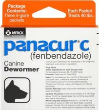 Panacur C Dog Dewormer 4g 40 lb 1 Pack Fenbendazole Canine Worm Treatment
