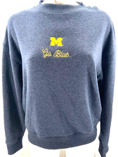 NEW Michigan Wolverines Champion Navy LS Crew Neck Pullover Sweatshirt Women's M