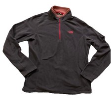 The North Face Women's 1/4-Zip Fleece Grey Size Large Pullover