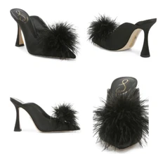 Sam Edelman Anthony Black Satin Pointed Toe Mule Women's sizes 6-10/ NEW!!!