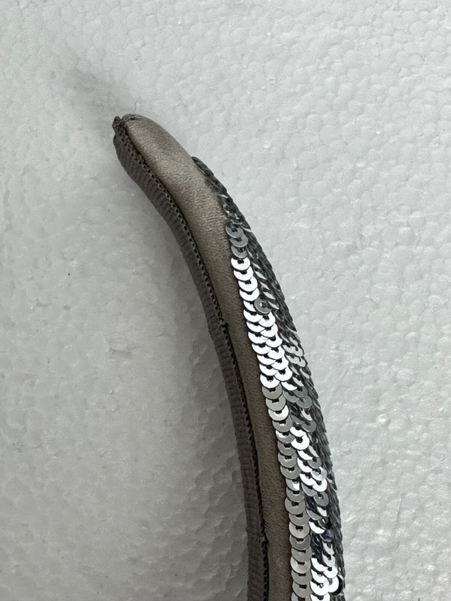 Gucci Sequin Satin Hairband in Gray Gucci Silver Sequin Satin Hairband | eBay main image 4