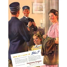 Advertising 1945 Pennsylvania Railroad Family 12X16 Inch Framed Art Print