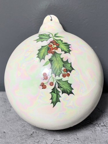 Porcelain Glass Christmas Ornaments 3.5in. (lot of 3) - Picture 7 of 8