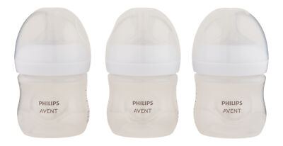 Philips Avent Natural Baby Bottle With Natural Response Nipple Clear 4 oz 3 Ct