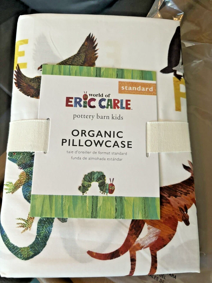 Funda de almohada Disney School Pottery Barn alfabeto animal oruga hambrienta pre k, Foto 3 de 4