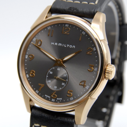 【Near MINT+++】 HAMILTON Jazzmaster H384410 Gold Small Second 40mm QZ Men's Watch