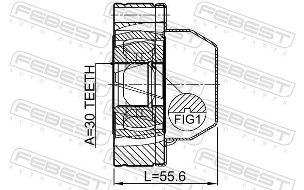 Junta FEBEST 1811-MOKRSHA, árbol de transmisión para BUICK, BUICK (SGM), CHEVROLET, OPEL Foto 2 de 3