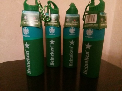 4 Limited Edition Euro 2020 Heineken Metal Water Bottle - Picture 2 of 4