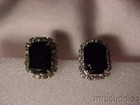 PAIR OF DARK BLUE GEMS WITH CLEAR STONES EARRINGS — photo 4