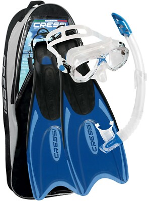 Cressi Palau Bag, Schnorchelset mit Maske, Schnorchel und Flossen