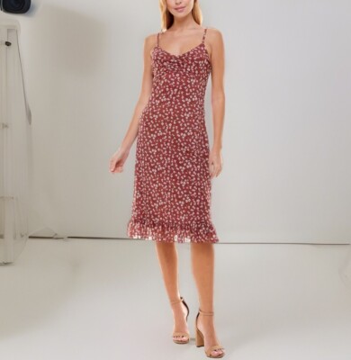 ULTRA FLIRT Floral Spaghetti Strap V-Neck Midi Party Fit & Flare Dress, Large | eBay ULTRA FLIRT Floral Spaghetti Strap V-Neck Midi Party Fit & Flare Dress, Large | eBay