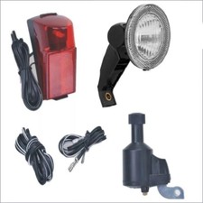 Fahrrad Beleuchtung Set kpl. Dynamo Frontlampe Rücklicht Lampe Licht mit Halter