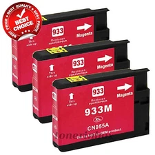 3Pk Compatible 933XL Magenta Ink Cartridge Fits OfficeJet 6100 6600 6700 W/Chip