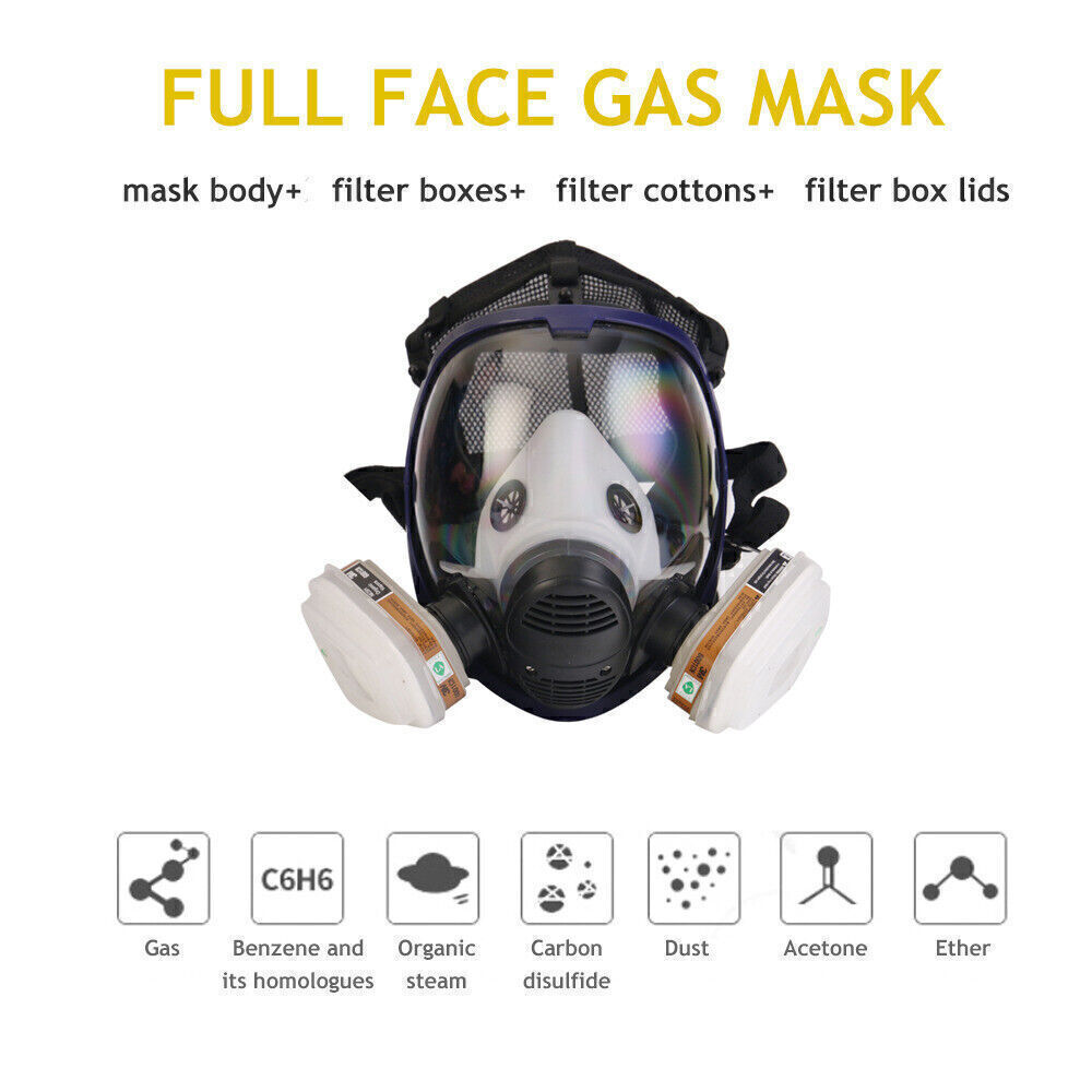 17in1 6900 Gas Mask Auto Car Painting Spray Full Face Respirator Safe Breathing