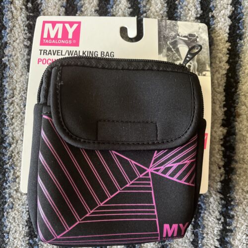 My Tagalongs Travel/Walking/Sports Bag 6”h X 5.5”w Black Adjustable Waist Strap - Afbeelding 1 van 2