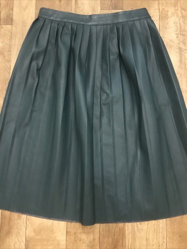 Faux Leather Pleated Midi Skirt UK14 