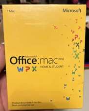 Microsoft Office Mac WPX Home Student 2011 GZA00267 New Sealed 1 Mac Htf