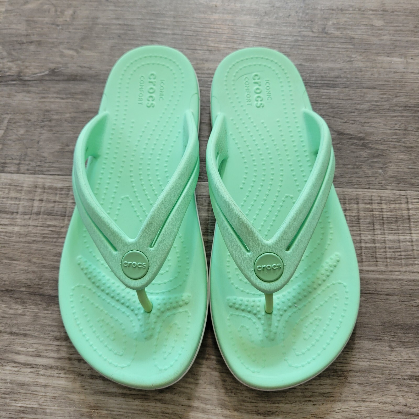 Crocs Women's Crocband Iconic Comfort Flip Flops DG4 … Gem