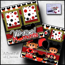 MAGICAL MOMENTS  2 premade scrapbooking pages layout printed paper CHERRY BFOC