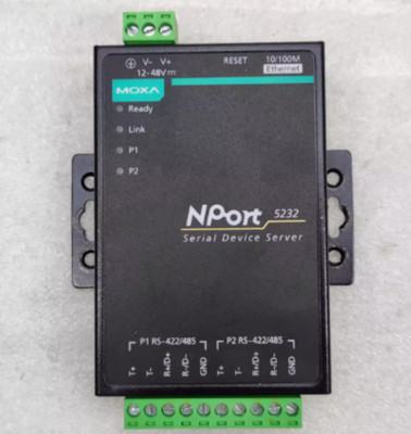 Used & Tested MOXA NPORT5232 2 Port RS422/485 Ethernet Device Server