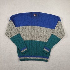 Vintage Robert Bruce Sweater Mens Large Colorblock Wool Blend Union Made In USA