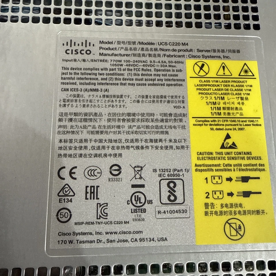 Cisco UCS C220 M4 Xeon E5-2630 v3 128 GB DDR4 1U Server No Drives/No OS A6 - Image 4 of 4