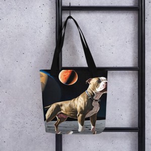 Pit Bull Moon Dog Tote Bag