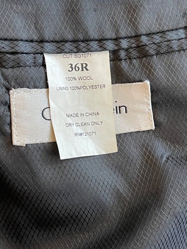 CALVIN KLEIN black blazer 100% wool satin lapel poly lining size 36R - Picture 12 of 15