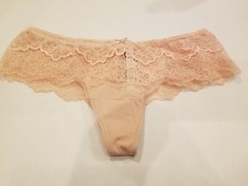 Victoria Secret DREAM ANGELS Lace Trim Hipster Thong Panty NWT Evening Blush