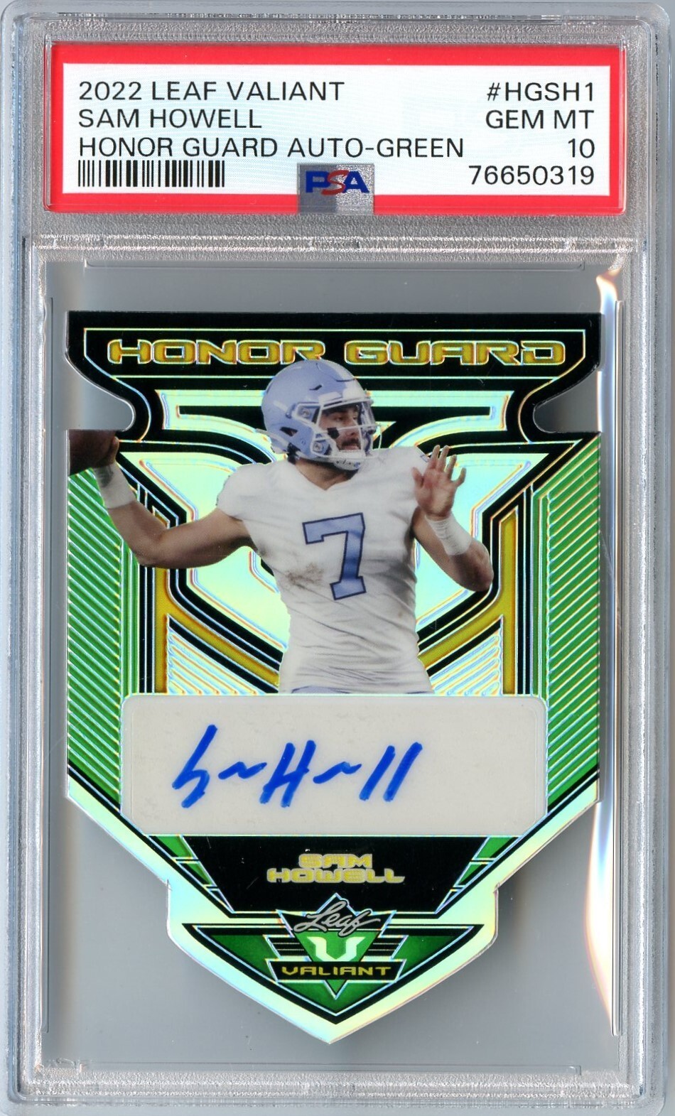 Sam Howell Leaf Valiant Honor Guard Autographs #HGSH1 Green