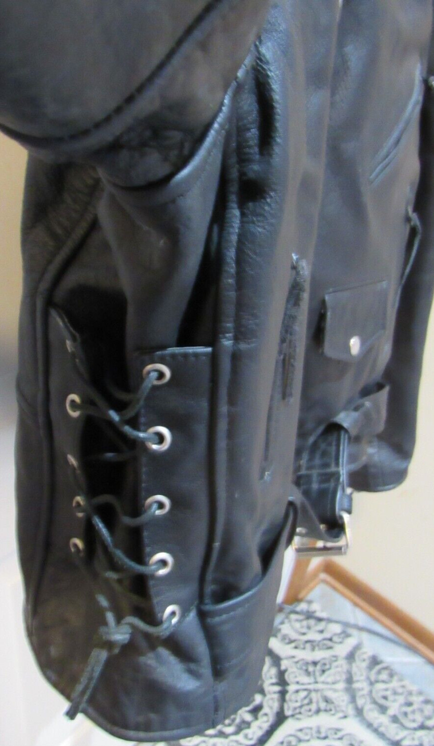 Interstate Leather Motorcycle Jacket w/ Liner Bla… - image 7