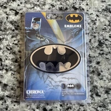 New DC COMICS Batman Logo Injection Molded Chrome Color Licensed 3-D Emblem #01