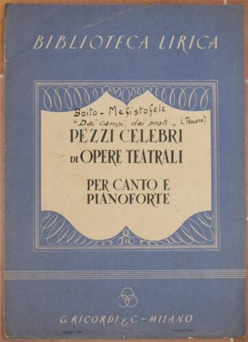 SPARTITO ARRIGO BOITO MEFISTOFELE CANTO PIANOFORTE PIANO MUSICA TENORE 1940 - Imagen 1 de 1