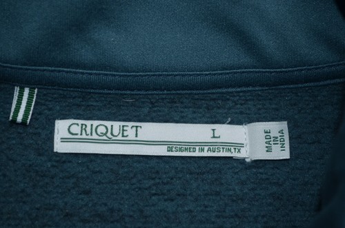 Criquet Fleece Jacket Men’s Large Teal Full Zip Snap Pocket Preppy - Picture 3 of 9