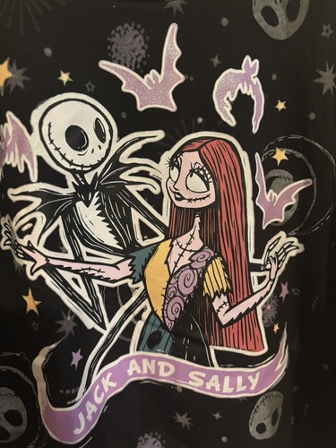DISNEY NIGHTMARE BEFORE CHRISTMAS Graphic Sweatshirt Jack & Sally Kids Size 7/8 - Picture 3 of 4