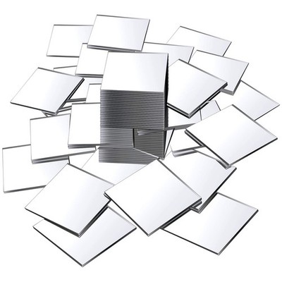 Mini Square Mirror Adhesive Tiles 50 PCS 3 x 3 Inch Craft DIY Decoration