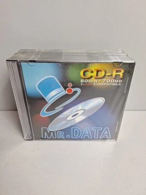 10 PACK OF MR.DATA CD-R80 80MIN / 700MB 1x52X COMPATIBLE BRAND NEW SEALED - Image 1 of 4