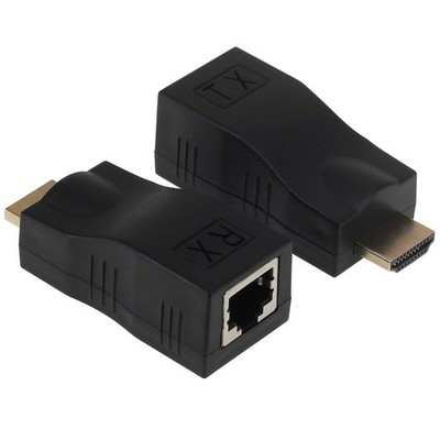 Yeebline HDMI zu RJ45 Extender, Konverter Repeater, 2er Pack schwarz 