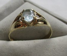 klassischer 333er Gold Damen Ring mit hellbla...