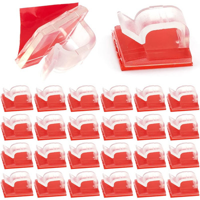 100 Pieces Cable Clips Self Adhesive Cable Wire Clips Clear Wire Holder Cord Org