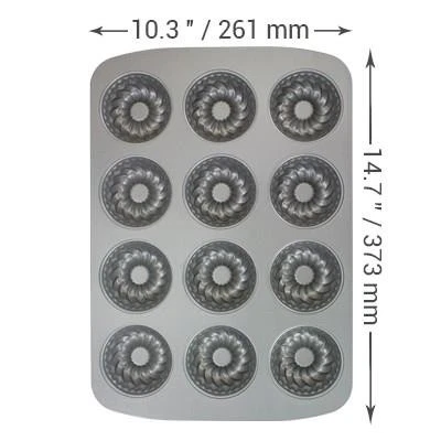 Cupcake Baking Tray Bun Pan Fairy Muffin Mould Tin Non Stick 12 Mini Fluted