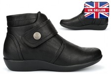 Womens Wide Fit Boots Ladies Wide Boots Wide Ankle Boots Size Black (EE Fitting)