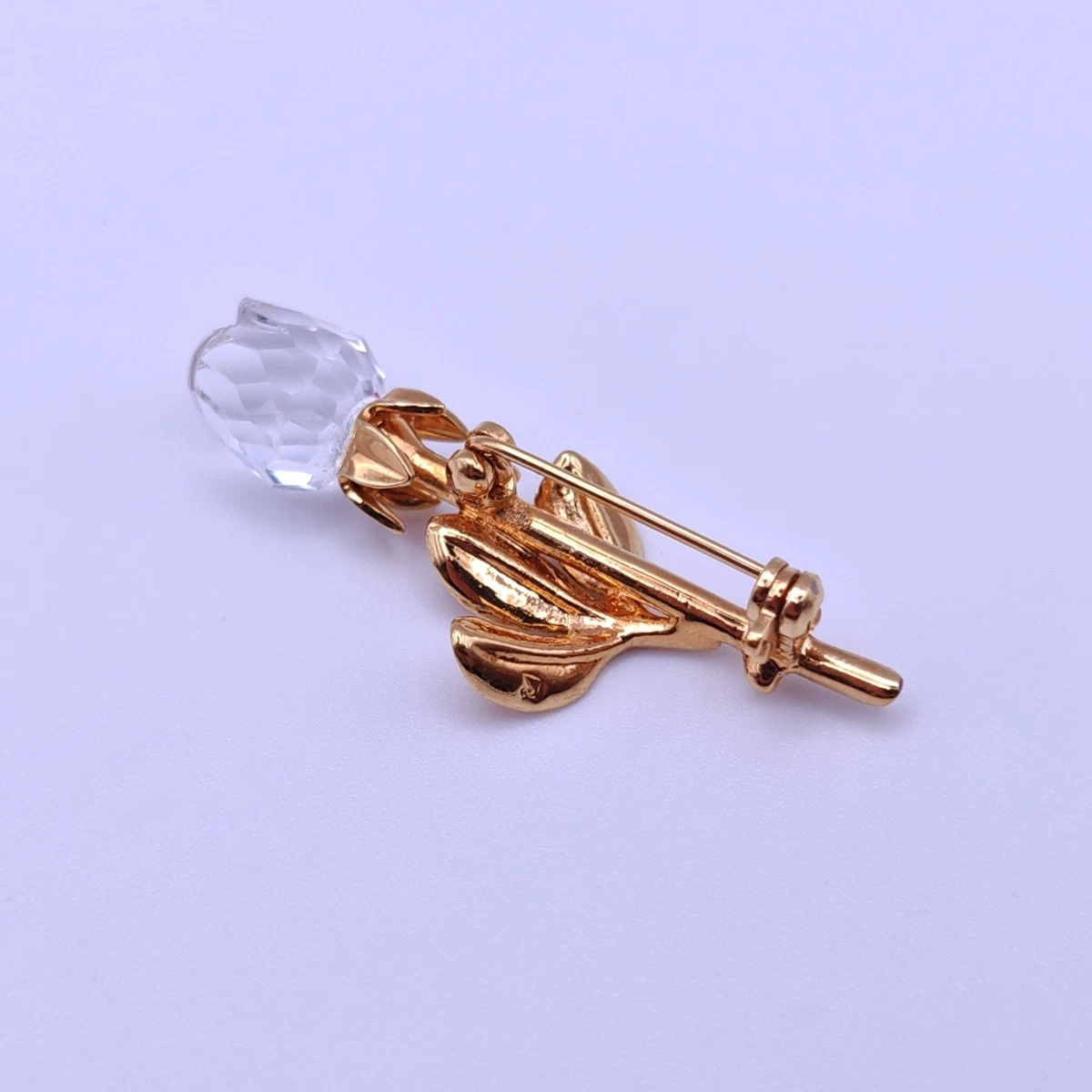⭐ Swarovski Brosche Anstecknadel Stecker Pin Anhänger Perle Stein Gold 071 ⭐