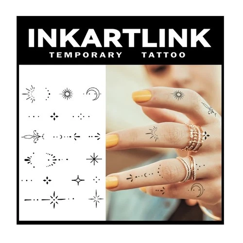 INKARTLINK Tattoo Tech, 2 Sheets Medium Semi Permanent Tattoo, Adult Art Desi... - product listing photo