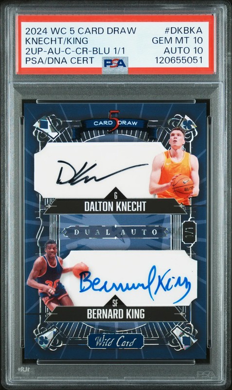 2024 Wild Card 5 Card Draw 2up Autographs Knecht King 1/1 PSA 10 Auto 10