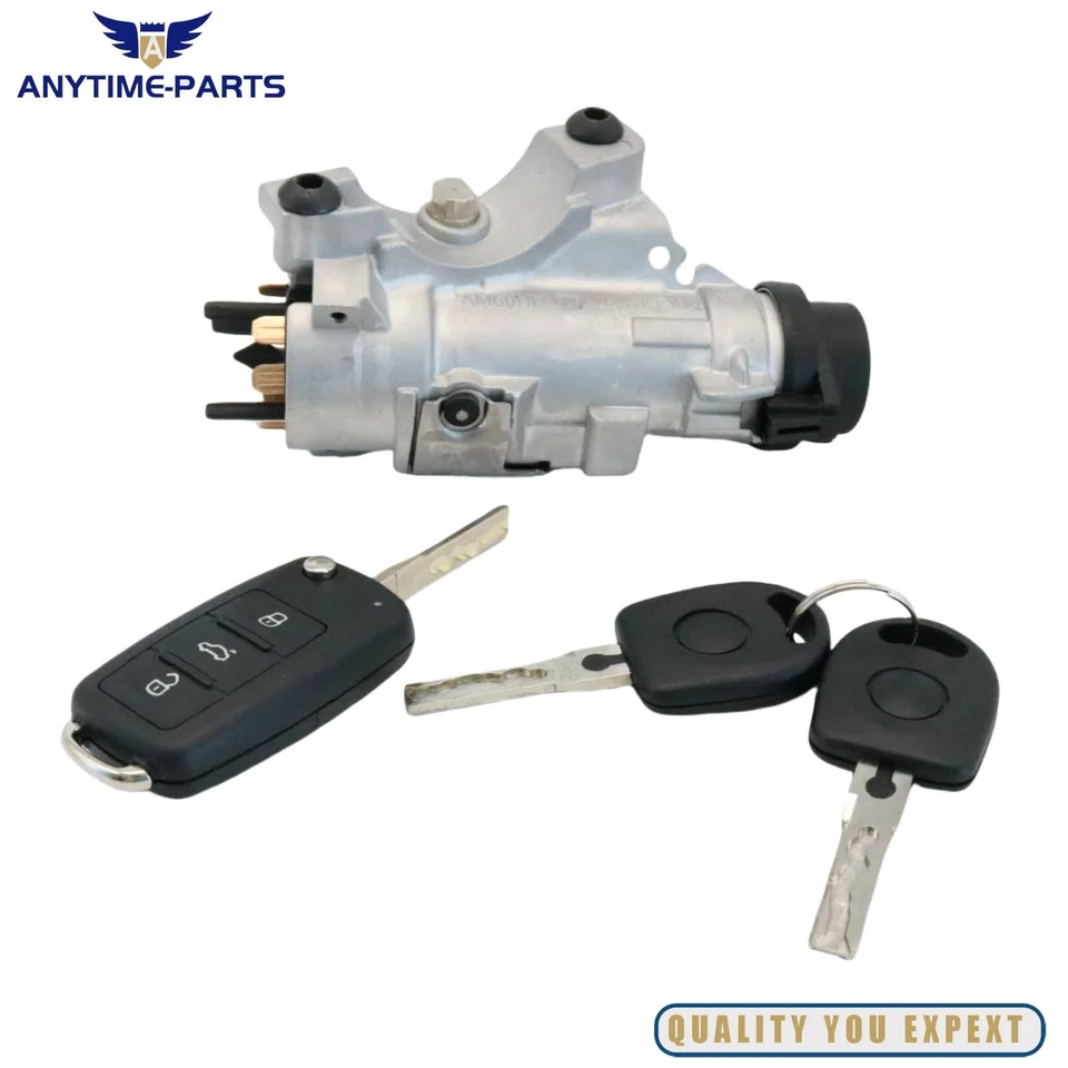 For Volkswagen Jetta Passat Ignition Lock Cylinder Assembly W/ Key Shells - Imagem 3 de 4