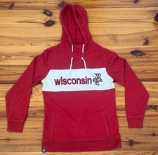 EUC Wisconsin Adidas Originals Red Hoodie Retro White Badger Women s Sm NCAA
