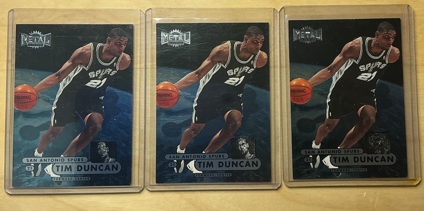 🔥1997-98 Metal Universe Championship Rookie- Tim Duncan #72 (RC) Lot Of 3 Spurs