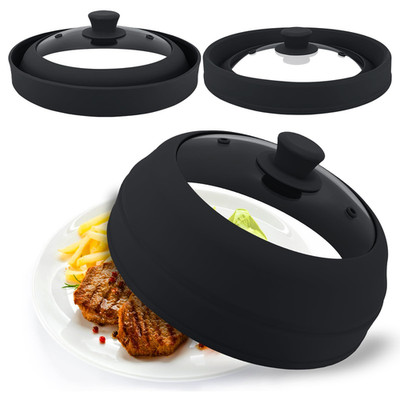 Aimatifi Microwave Splatter Cover Glass10.5 Inch Collapsible Microwave Cover