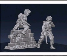 15mm ww2 us paratroopers advance scene 3d Printed Miniature Bundle
